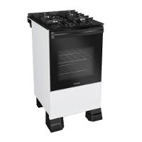 Fogão Mueller 4 Bocas Branco Bivolt Mesa De Vidro Grades Ferro Fundido MFV4BF - 2