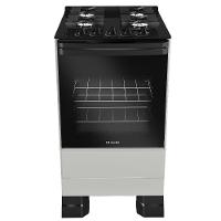 Fogão Mueller 4 Bocas Titanio Bivolt Mesa De Vidro Grades Ferro Fundindo MFV4BF - 1