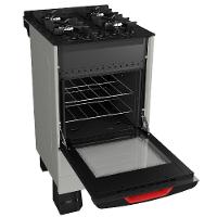 Fogão Mueller 4 Bocas Titanio Bivolt Mesa De Vidro Grades Ferro Fundindo MFV4BF - 3