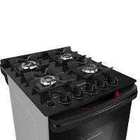 Fogão Mueller 4 Bocas Titanio Bivolt Mesa De Vidro Grades Ferro Fundindo MFV4BF