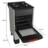 Fogão Mueller 4 Bocas Titanio Bivolt Mesa De Vidro Grades Ferro Fundindo MFV4BF - 8