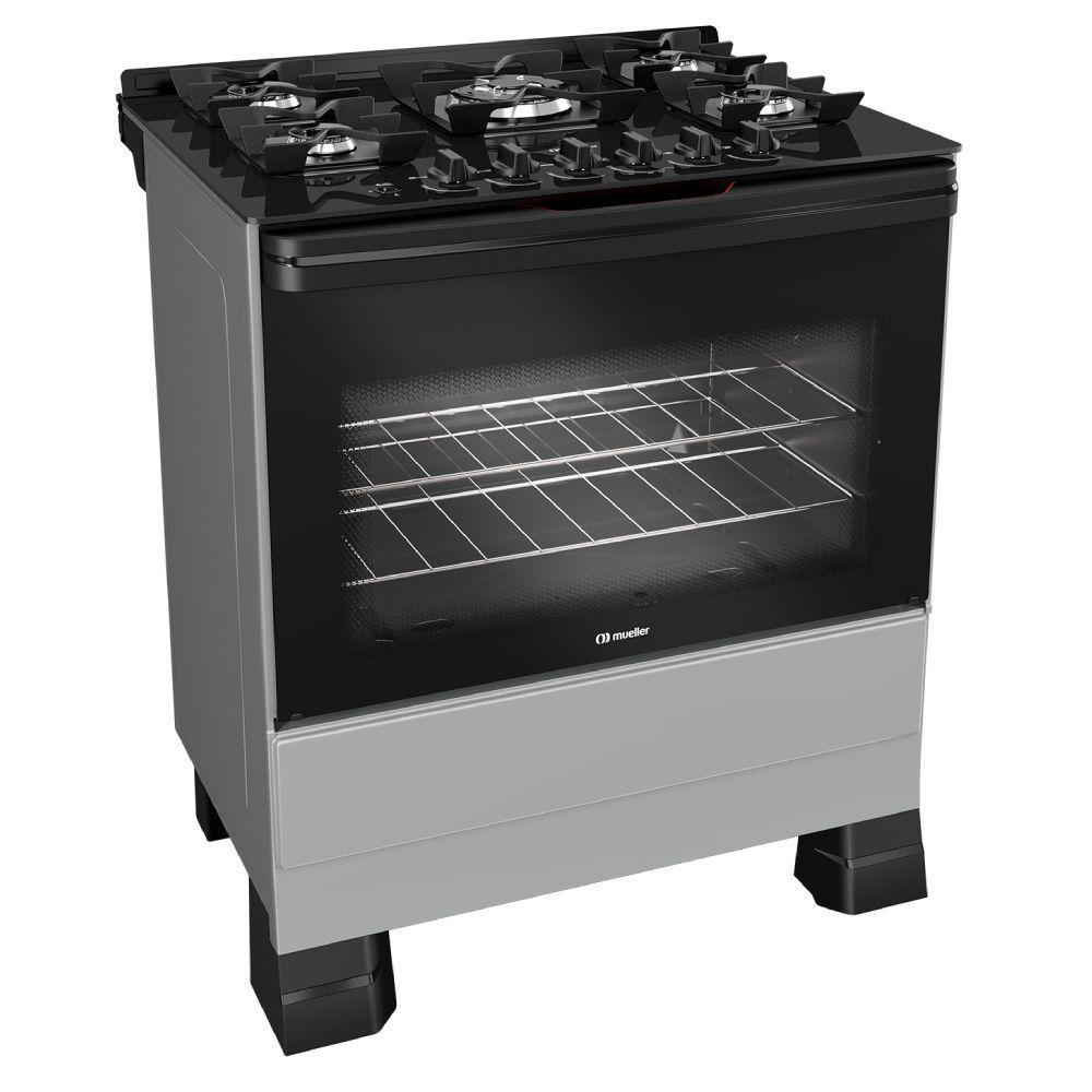 Fogão Mueller 5 Bocas Titanio Bivolt Mesa De Vidro e Tripla Chama MFV5BF - 2