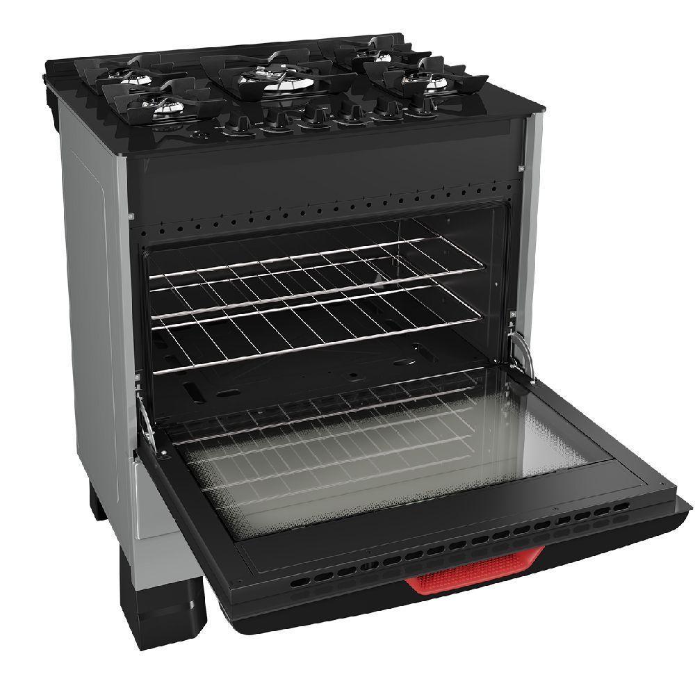 Fogão Mueller 5 Bocas Titanio Bivolt Mesa De Vidro e Tripla Chama MFV5BF - 3