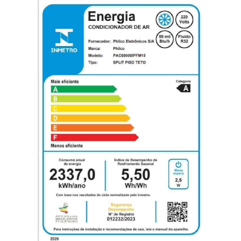 Ar condicionado Split Piso Teto Philco Eco Inverter 55000 BTU Frio 220V PAC60000IPFM15 - 6
