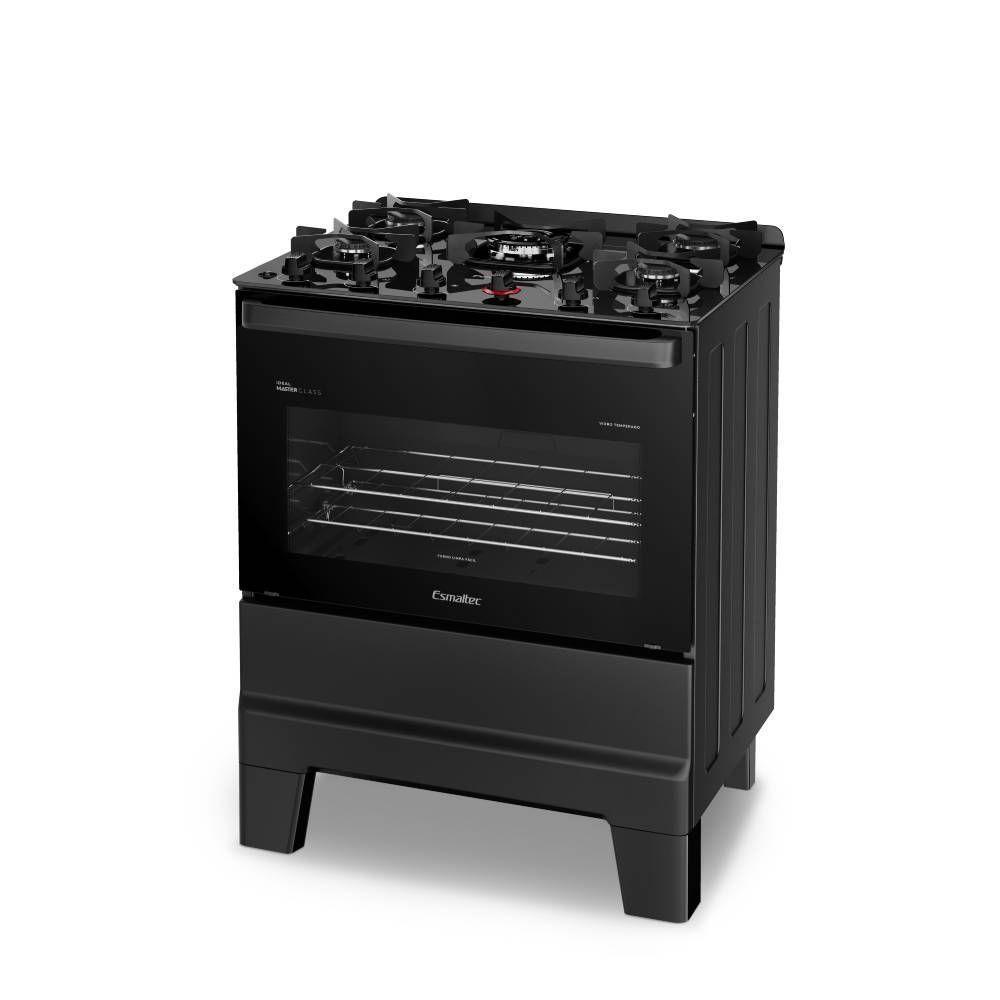Fogão Esmaltec Ideal Master Glass 5 Bocas Preto Bivolt 0104003073 - 3