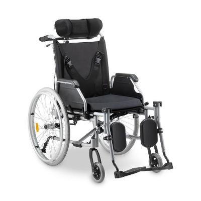 Cadeira de Rodas Dobrável Dellamed D700 T44 Reclinável em Alumínio Preto Até 130KG