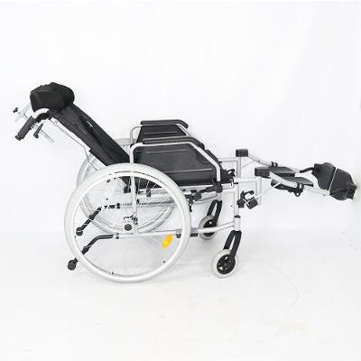 Cadeira de Rodas Dobrável Dellamed D700 T44 Reclinável em Alumínio Preto Até 130KG