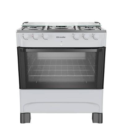 Fogao Mueller 5 Bocas Branco Mesa de Inox com Acendimento Automatico Bivolt (MFI5BB)