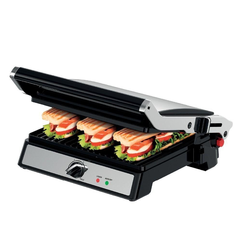 Super Grill e Sanduicheira Arno GGRA Inox com Abertura de 180º 1200W 127V - 2