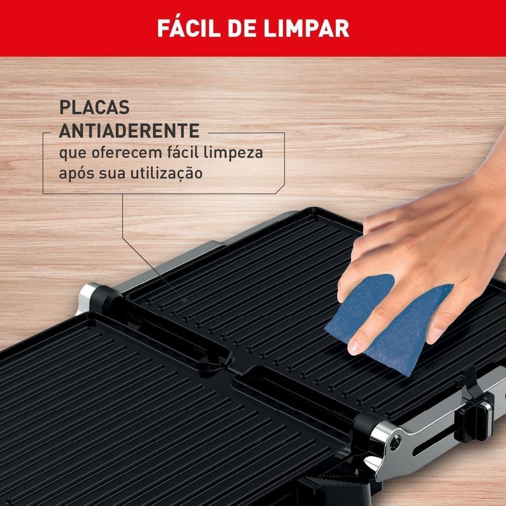 Super Grill e Sanduicheira Arno GGRA Inox com Abertura de 180º 1200W 127V - 4