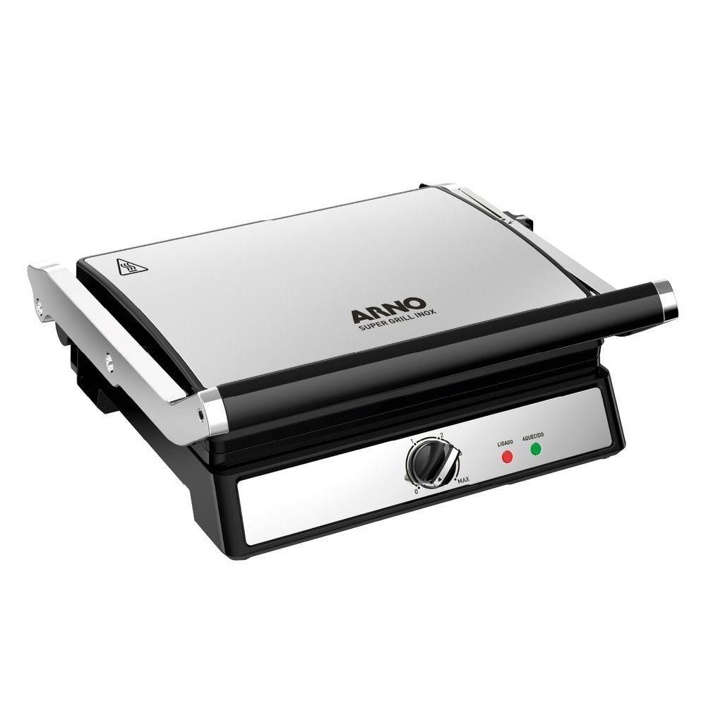 Super Grill e Sanduicheira Arno GGRA Inox com Abertura de 180º 1830W 220V - 1