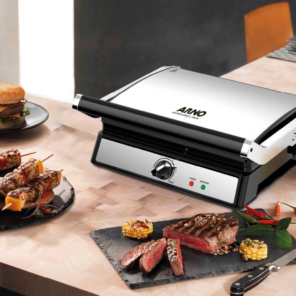 Super Grill e Sanduicheira Arno GGRA Inox com Abertura de 180º 1830W 220V - 3