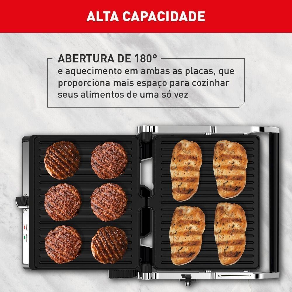 Super Grill e Sanduicheira Arno GGRA Inox com Abertura de 180º 1830W 220V - 7