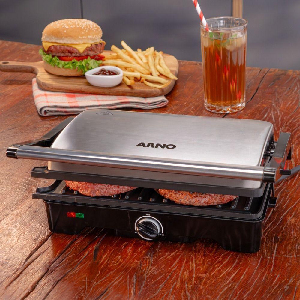Grill Arno Dual Inox com Abertura de 180º Gnox 1100W 220V - 8