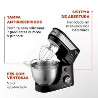 Batedeira Planetária Mondial BP-02P-B-TI Preto/Inox 700W 127V