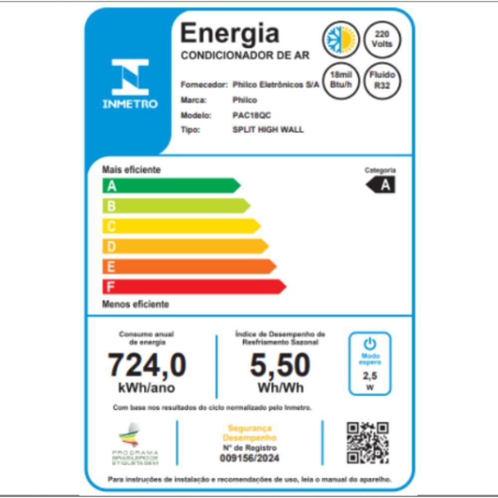 Ar Condicionado Split Inverter Philco 18000 BTUs Quente e Frio 220V PAC18QC - 10