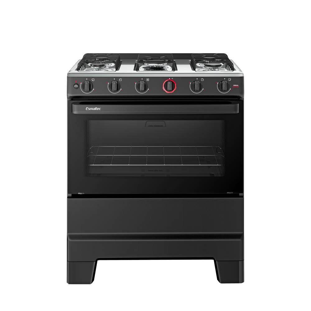 Fogão Esmaltec Ideal Super 5 Bocas Preto Bivolt 0104002937 - 1