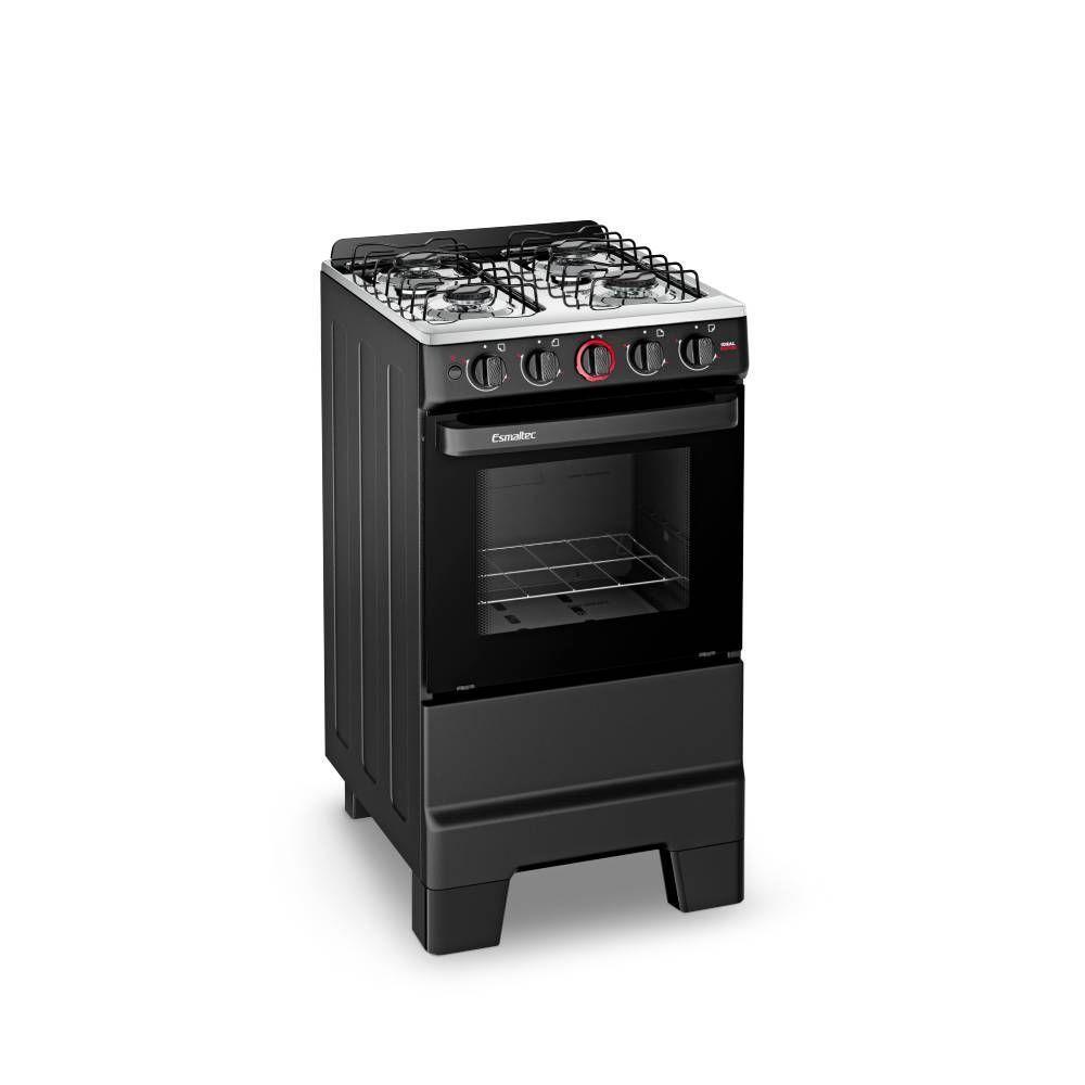 Fogão Esmaltec Ideal Super 4 Bocas Preto Bivolt 0104002934 - 2