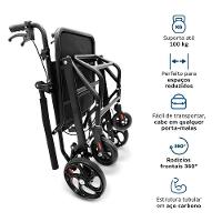 Cadeira de Transporte Dellamed em Aço Dobrável até 100kg D90 - 6