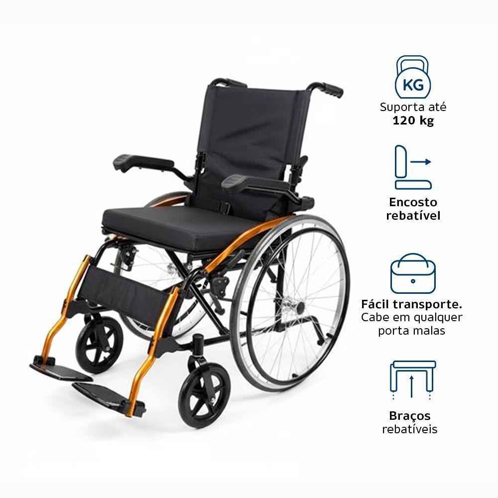 Cadeira de Rodas Dellamed em Alumínio até 120KG D600 POP - 4