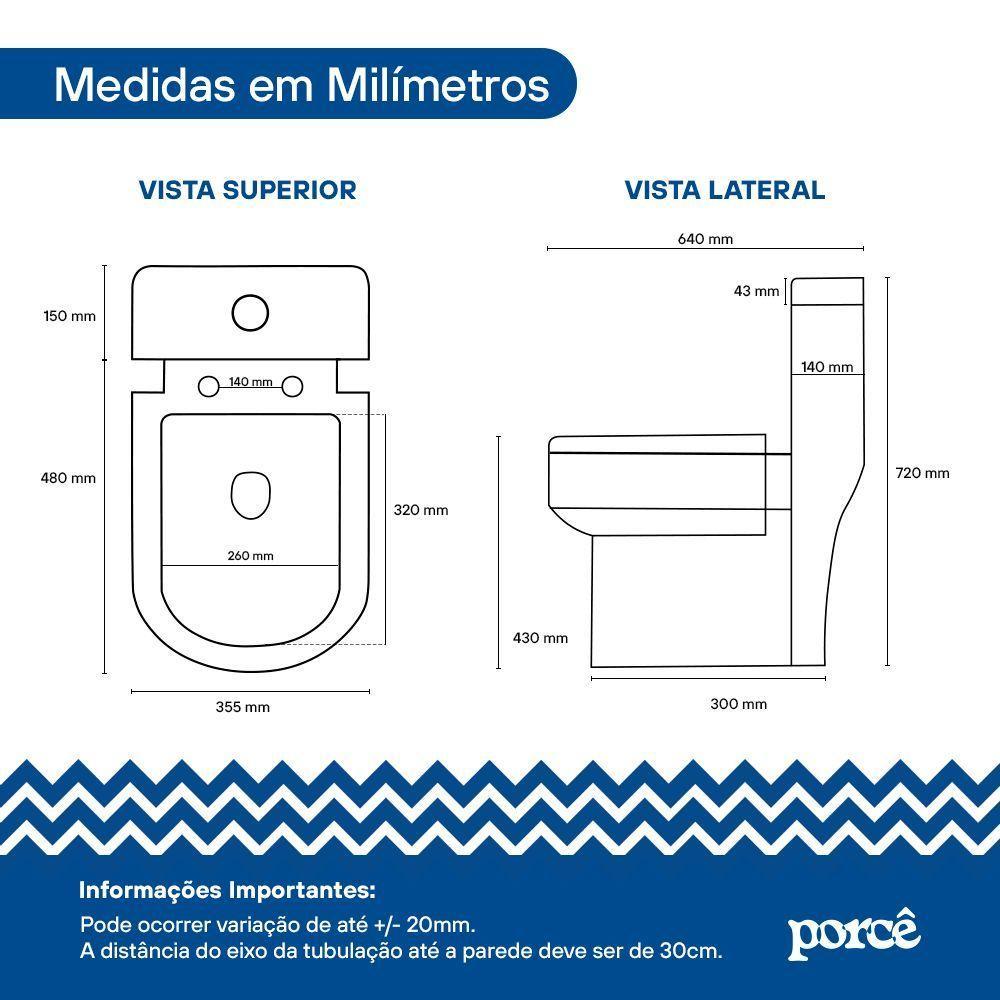 Vaso Sanitário Monobloco Porcê Imperius Privada Com Assento Branco (PVS39MBSFA-BR) - 5