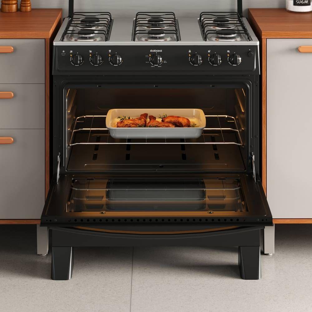 Fogão Itatiaia Star New Piso 6 Bocas Preto Mesa de Inox Bivolt 3700000474 - 5