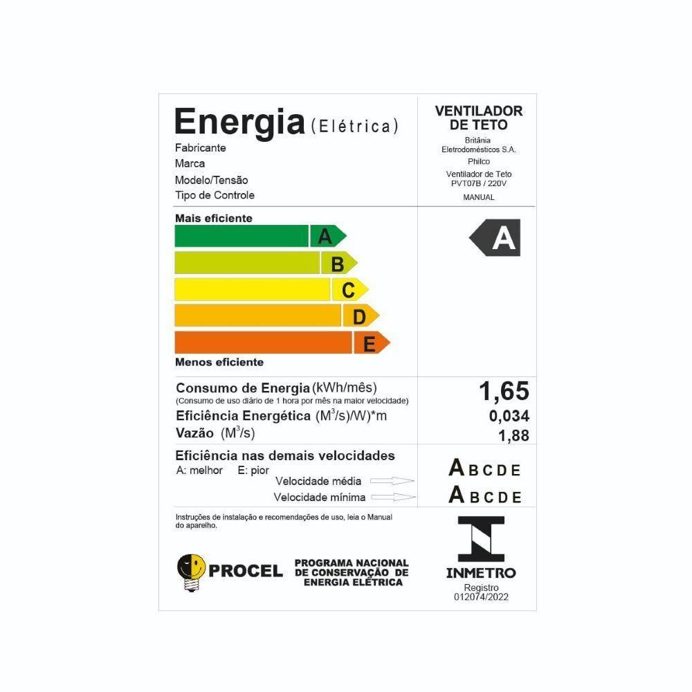 Ventilador Philco Teto Easy Fitting Branco 3 Pás 145W 220V PVT07B - 8