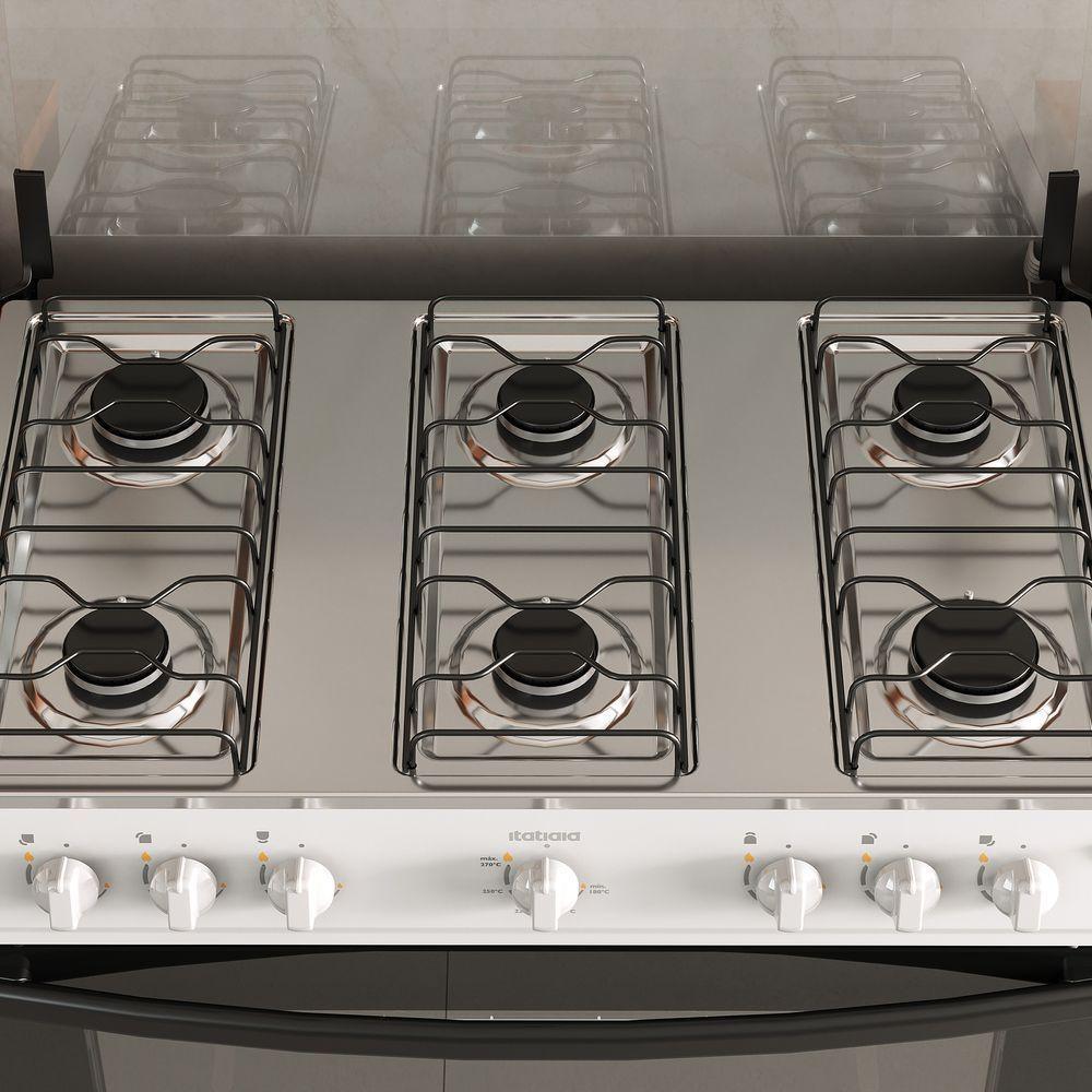 Fogão Itatiaia Star New Piso 6 Bocas Branco Mesa de Inox Bivolt 3700000473 - 4
