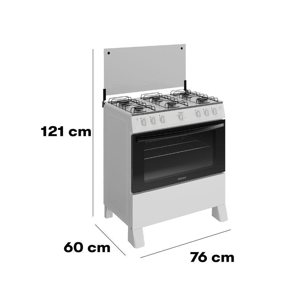 Fogão Itatiaia Star New Piso 6 Bocas Branco Mesa de Inox Bivolt 3700000473 - 6
