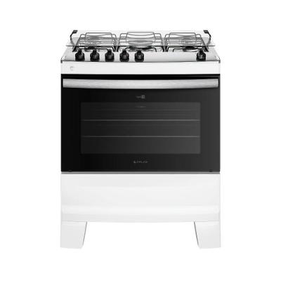 Fogão de Piso 5 Bocas Gás ATLAS Agile Up Mesa de Inox Branco Bivolt