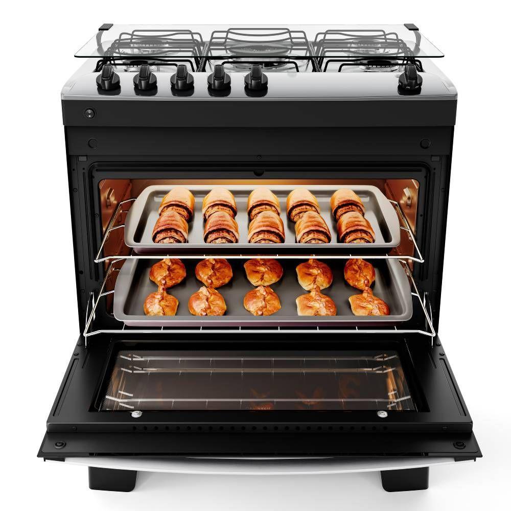 Fogão Atlas Agile Up Piso 5 Bocas Preto Mesa de Inox Bivolt (300001649) - 5