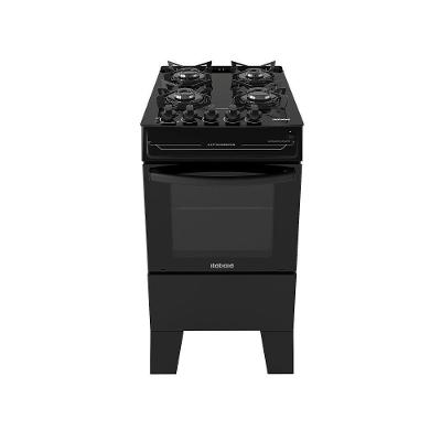 Fogão Itatiaia Electra Glass Pluss Piso 4 Bocas Preto Mesa De Vidro Bivolt (3700000484)