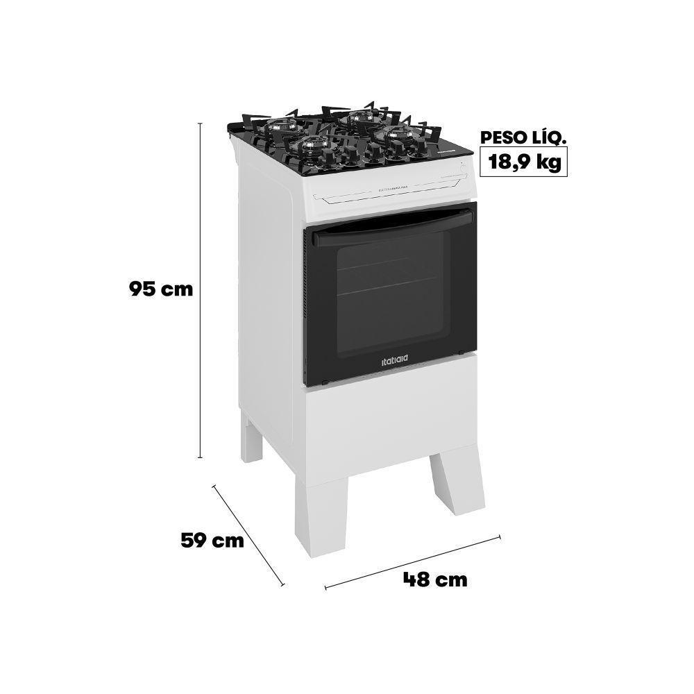 Fogão Itatiaia Electra Glass Pluss Piso 4 Bocas Branco Mesa De Vidro Bivolt (3700000485) - 4