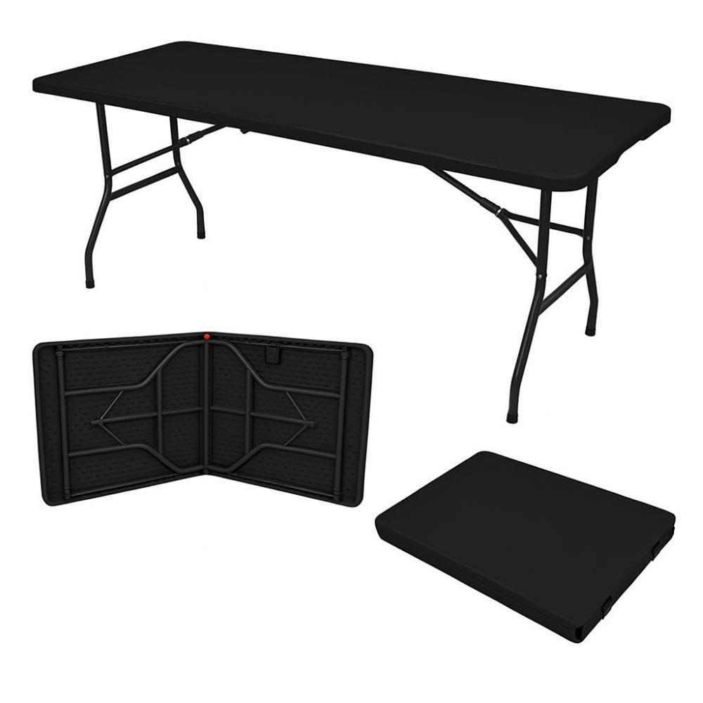 Mesa Dobrável Gallant Vira Maleta Portátil 1,80m Preto com Alça (GMD22A01A-PT) - 1