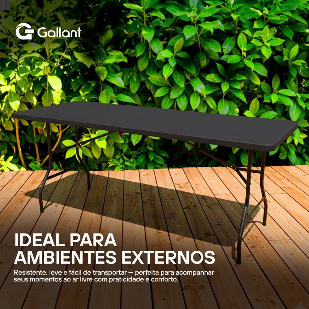 Mesa Dobrável Gallant Vira Maleta Portátil 1,80m Preto com Alça (GMD22A01A-PT) - 3