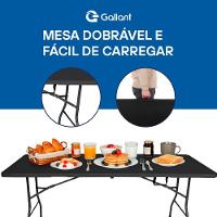 Mesa Dobrável Gallant Vira Maleta Portátil 1,80m Preto com Alça (GMD22A01A-PT)