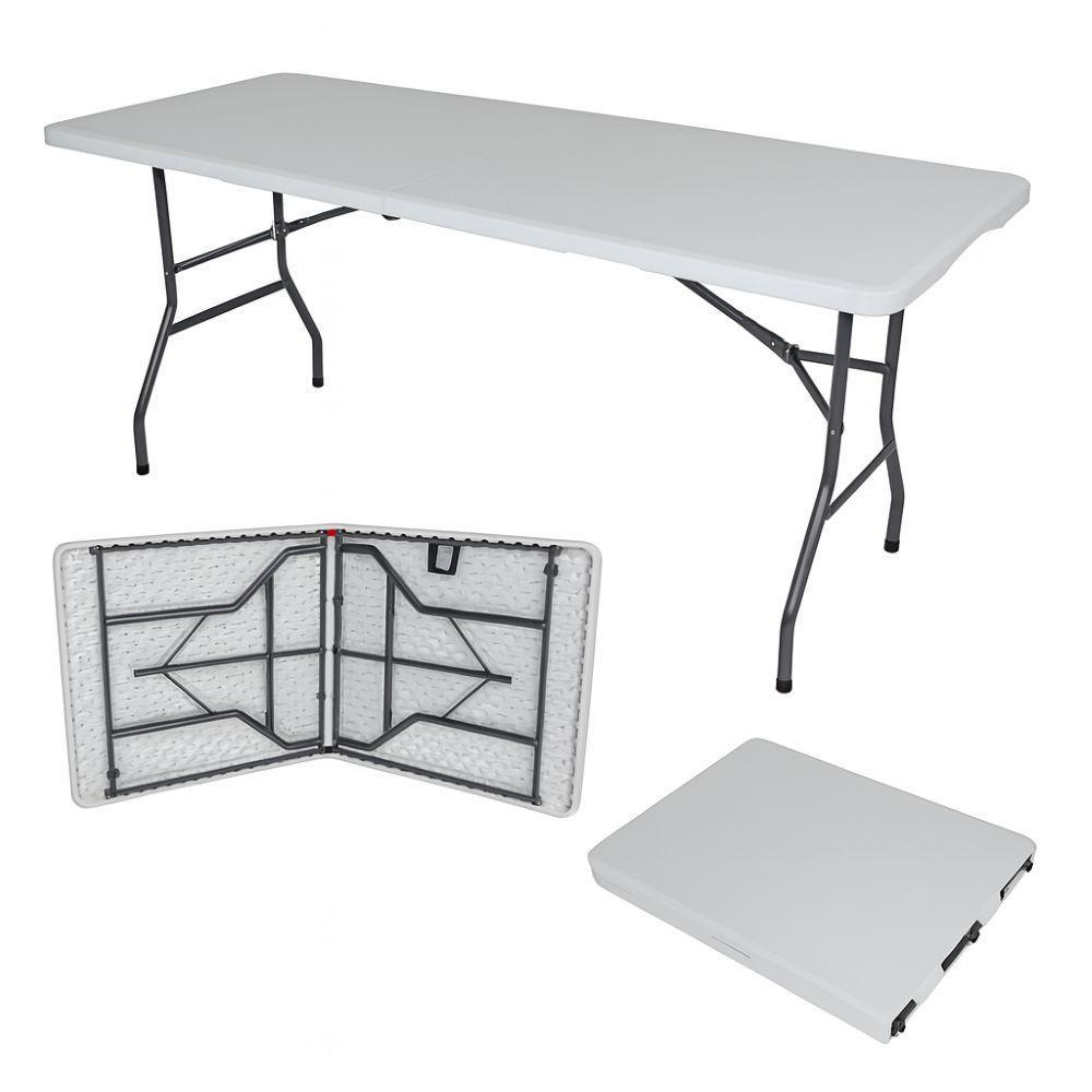 Mesa Dobrável Gallant Vira Maleta Portátil 1,52m Branco com Alça (GMD25A90A-BR) - 1