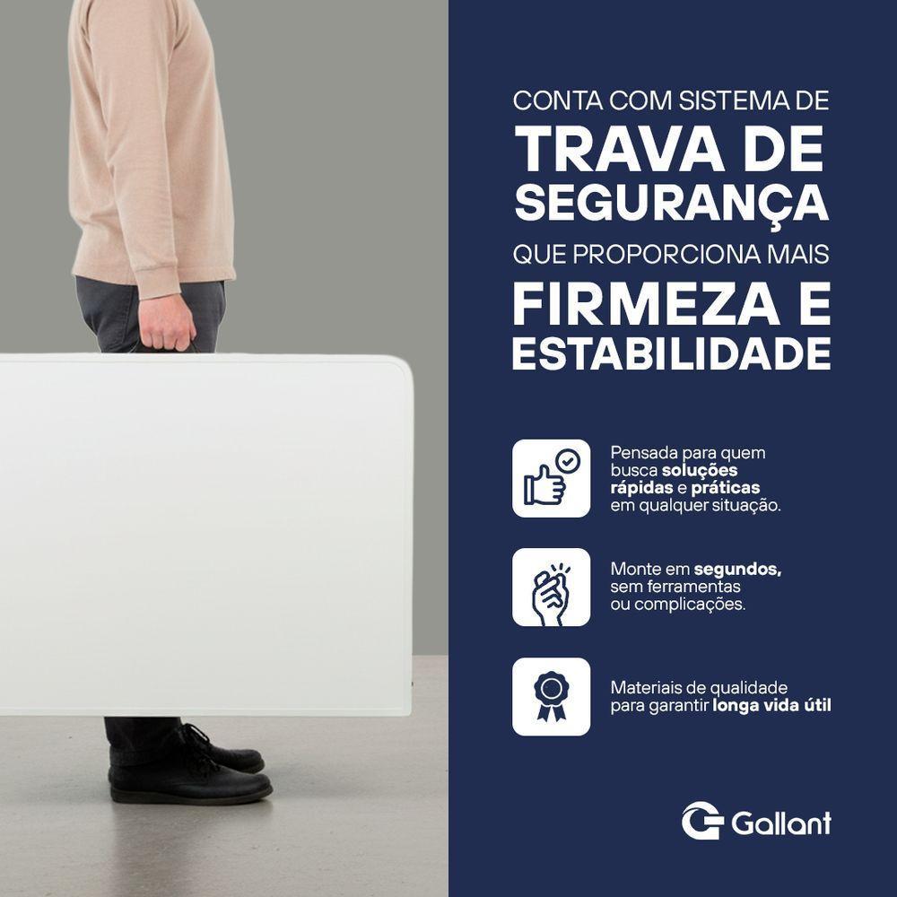 Mesa Dobrável Gallant Vira Maleta Portátil 1,52m Branco com Alça (GMD25A90A-BR) - 5