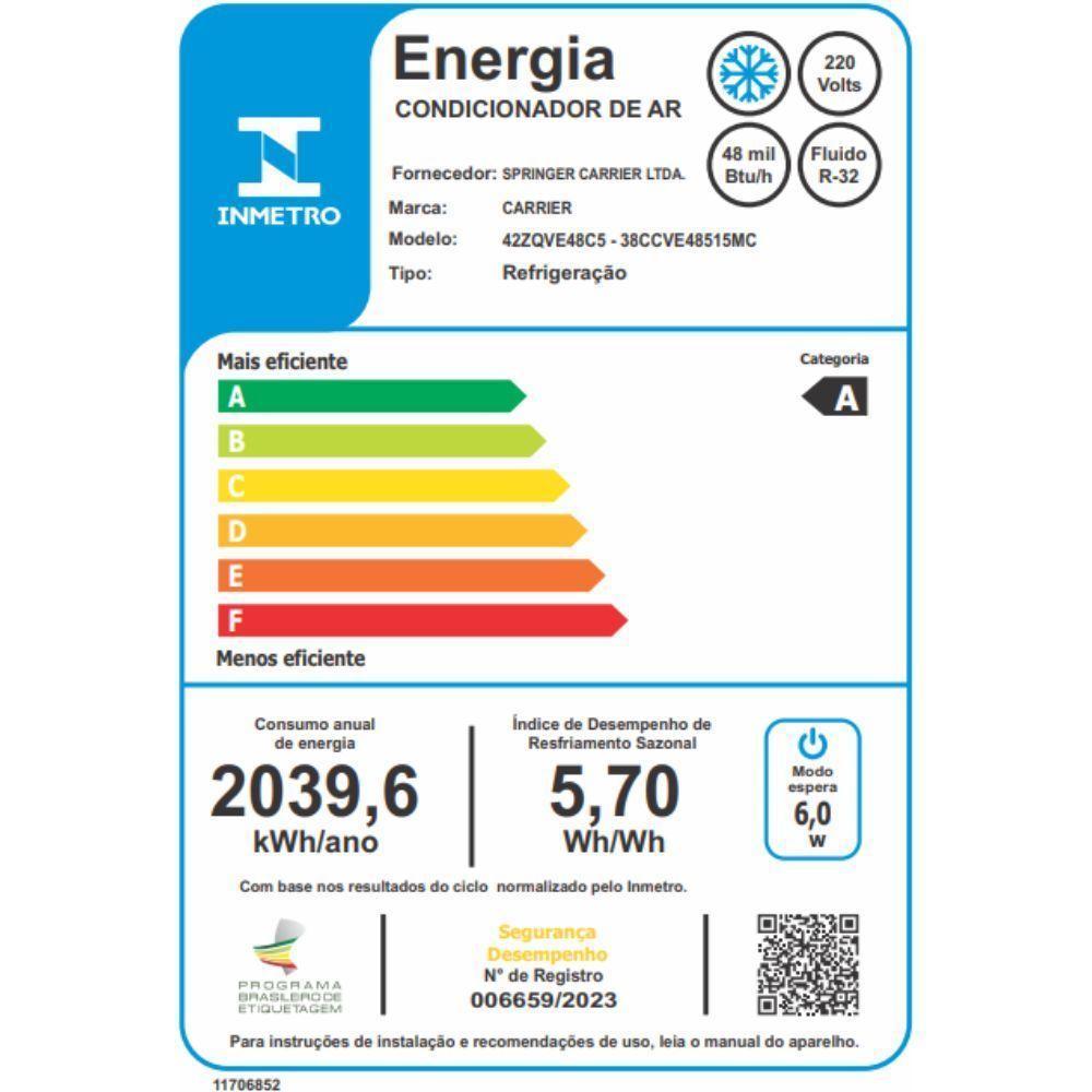 Ar Condicionado Split Teto Carrier Xpower Connect 48000 BTUs Frio Inverter 220V 38CCVE48515MC - 9