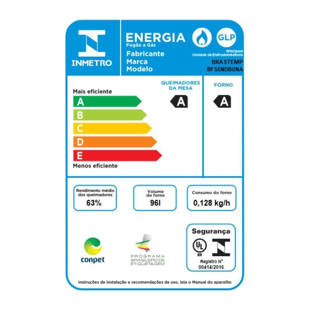 Fogão Brastemp Piso 5 Bocas Branco com Botões Removíveis e Aro Protetor Bivolt - 7