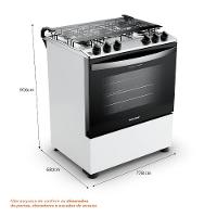 Fogão Brastemp Piso 5 Bocas Branco com Botões Removíveis e Aro Protetor Bivolt - 3