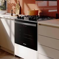 Fogão Brastemp Piso 5 Bocas Branco com Botões Removíveis e Aro Protetor Bivolt - 5