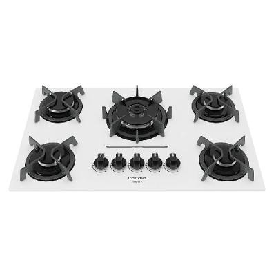 Cooktop a Gás ITATIAIA Itaplus 3700000495 5 Bocas Vidro Temperado com Tripla Chama Branco Bivolt
