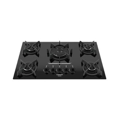 Cooktop a Gás ITATIAIA Itaplus 3700000494 5 Bocas Vidro Temperado Tripla Chama Preto Bivolt
