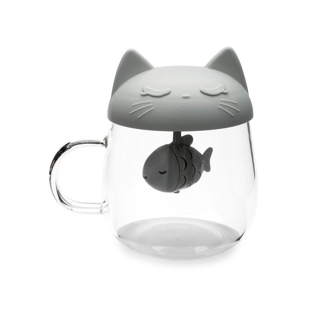 Caneca Com Infusor Gato e Peixe - 1
