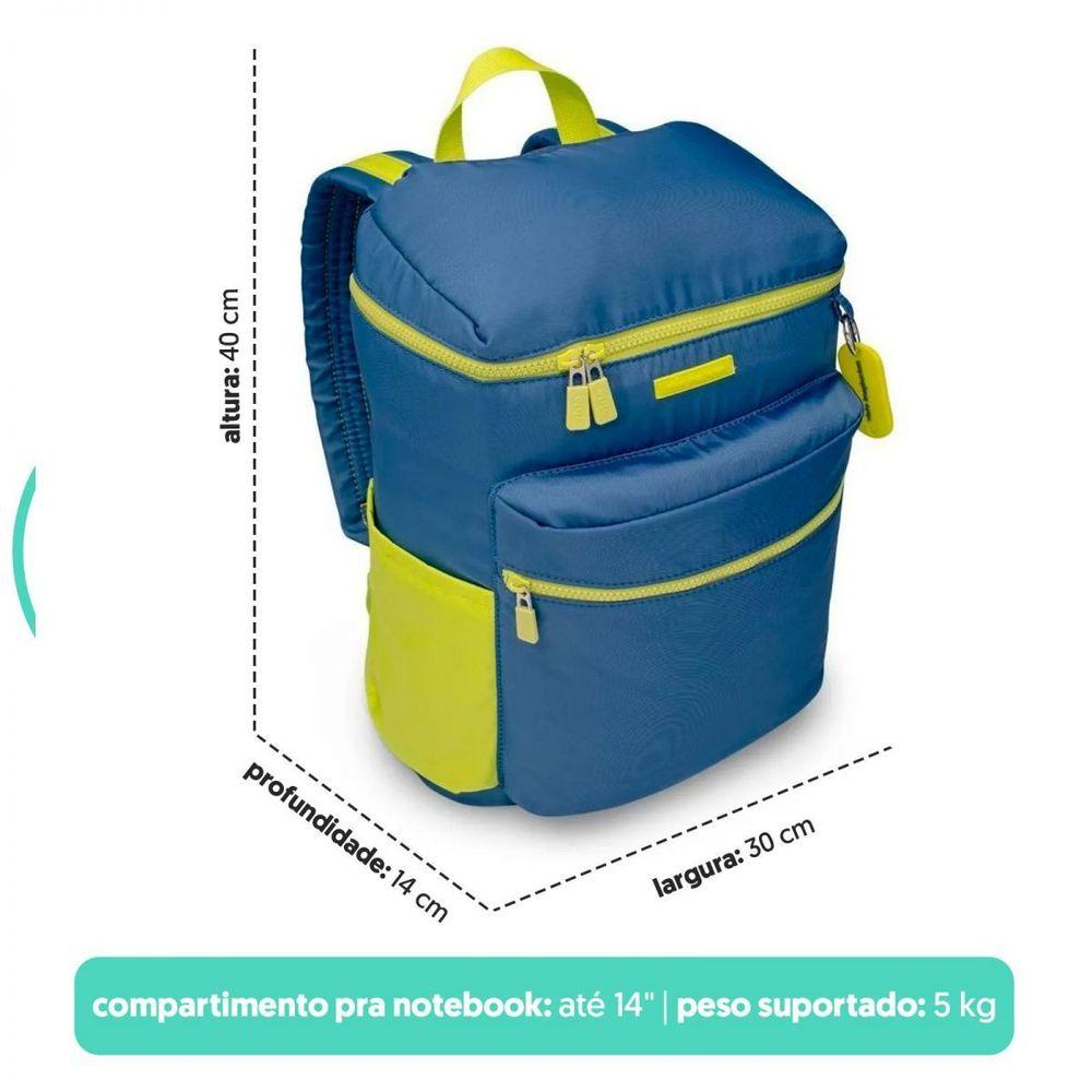 Mochila Daily Azul e Neon - 6