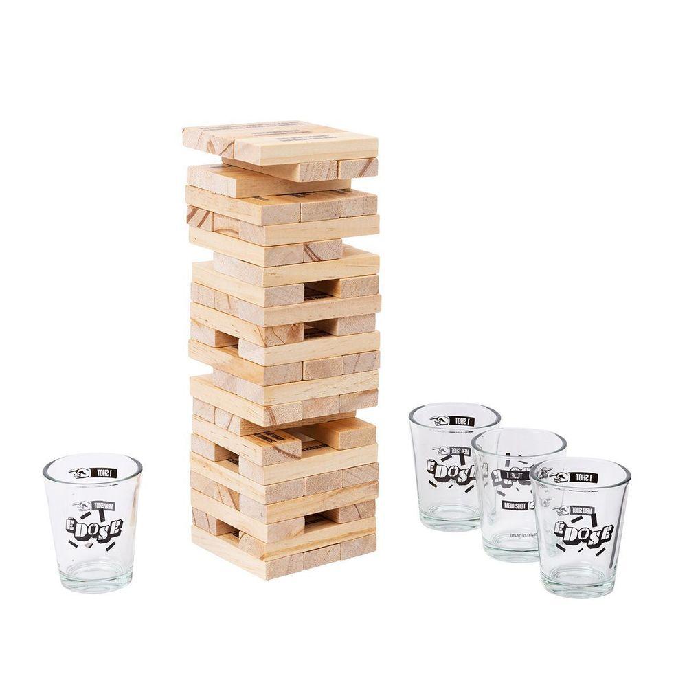 Jogo Jenga Com Copos e Dose - 1