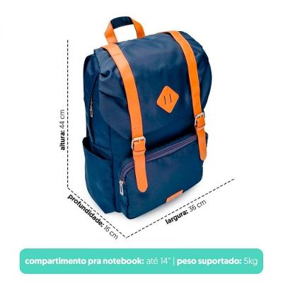 Mochila Laptop Todo Dia Marinho Caramelo