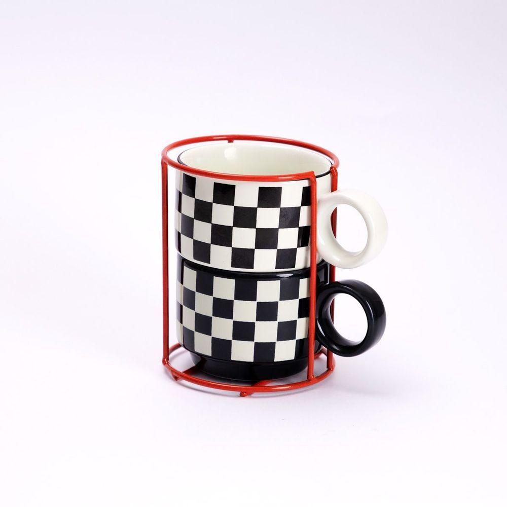 Dupla de Xicaras Empilhaveis Mais Um - 1