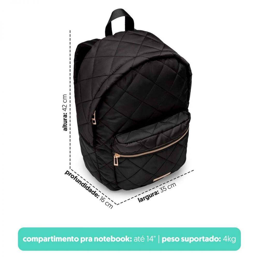 Mochila Laptop Matelassê Preta - 7